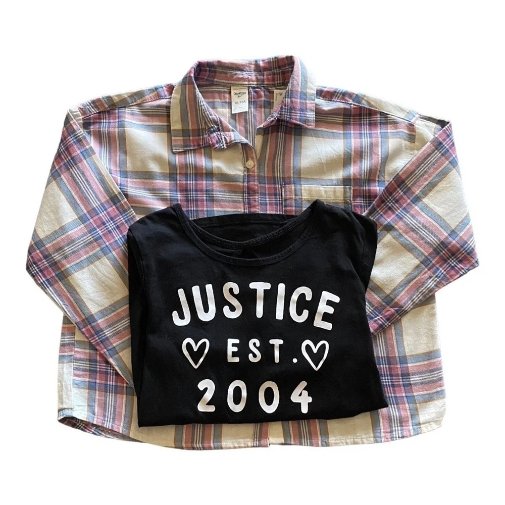 NWT-GIRLS BUNDLE-OSH KOSH & JUSTICE-SIZE 10